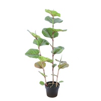 Centres de table décoration de la maison arbre artificiel bonsaï plante artificielle en pot Coccoloba uvifera Raisin avec pot en plastique