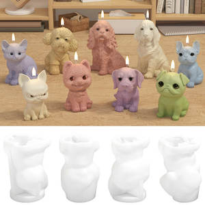 Yuye 3D perro Animal vela molde silicona Animal resina fundición molde cachorro yeso molde arcilla silicona molde para velas de animales - Product Image 2