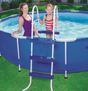 Có thể gập lại hồ bơi thang mạnh mẽ chống trượt bước một khung PVC hồ bơi thang cho trên mặt đất hồ bơi - Product Image 1