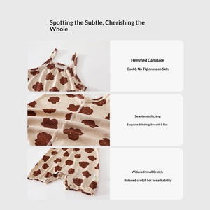 Combinaison personnalisée pour bébé avec bretelles, légère, en bambou, pour l'été, <span class=keywords><strong>pyjama</strong></span> mignon pour nouveau-né, vêtements d'extérieur respirants, tenue d'été - Product Image 4