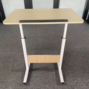 60X40CM厘米可调高度折叠电脑桌床头移动折叠电脑桌带滑轮中密度纤维板儿童学习桌