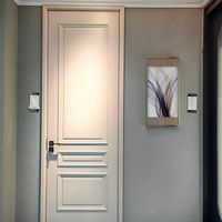 Porte en bois composite blanc simple, peinte, design moderne, pour intérieur, hôpital, salle de bain, chambre, résistante à l'eau