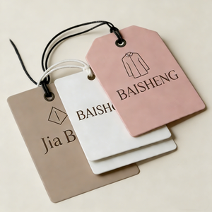 Luxe op maat gemaakte metalen T-shirt labels met logo, milieuvriendelijke papieren labels voor kleding, tassen, schoenen en sieraden - Product Image 1