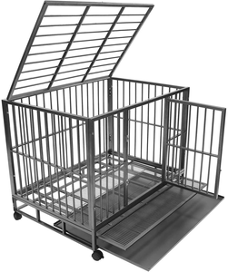 <span class=keywords><strong>Cages</strong></span> pour chiens intelligentes de grande taille et robustes, tubes carrés, enclos d'exercice, design moderne solide, plateau en plastique, 37 pouces/43 pouces/48 pouces/54 pouces - Product Image 1