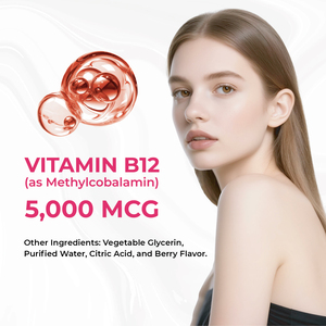 Gocce Liquide di Vitamina B12 ad Alto Assorbimento, Integratore per Vegetariani, Supporta <span class=keywords><strong>la</strong></span> Formazione di Globuli Rossi e <span class=keywords><strong>la</strong></span> Funzione Immunitaria - Product Image 6