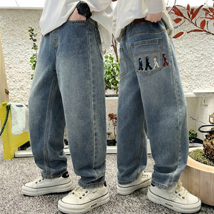 All'ingrosso Casual autunno dritti lunghi Jeans ricamati per ragazzi Design fatto a mano in taglie medie e grandi abbigliamento Casual per bambini - Product Image 3