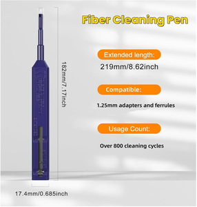 Stylo nettoyant pour fibre optique LC 1,25 mm, 800+ nettoyages en un clic, nettoyant pour connecteur optique et stylo de nettoyage de l'extrémité, livré avec des capuchons anti-poussière - Product Image 2