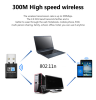 Adaptador Wifi Portátil Inalámbrico Realtek RTL8192EU de 300 Mbps, Adaptador Wifi USB Mini para PC, Laptop, Escritorio