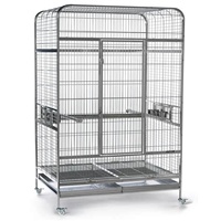Cage à oiseaux de petite et moyenne taille en acier inoxydable 304, maille soudée, portable, pour extérieur, noire, pour Phénix, Pivoine, Épervier