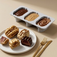 Moule à gâteau en silicone 3 pièces motif noix et pistache, 3 pouces, résistant au four, forme irrégulière, emballé individuellement, pour chocolat et pâtisserie