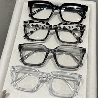Nouvelles montures de lunettes anti-lumière bleue carrées, montures complètes simples, montures de lunettes vintage pour femmes, visage rond, pour adultes