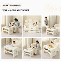 Ensemble table et chaise d'étude en plastique pour enfants VSUCH, motif ours de dessin animé, bureau de rangement, table d'activités et de jeu pour tout-petits, pour la maison et la crèche