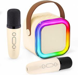 Luz Nocturna Decorativa Colorida en Forma de G para Altavoz Inalámbrico 5.3, Caja de Sonido Estéreo Inteligente y Duradera con Gabinete de Bambú - Product Image 1