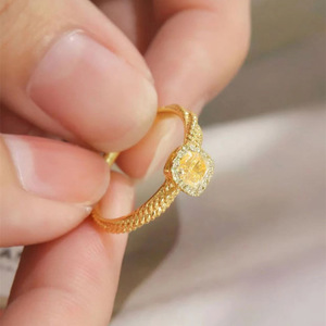 Anillo de Oro Amarillo Genuino AU750 de 18K, <span class=keywords><strong>Anillos</strong></span> de Oro Puro Personalizados, Joyería Fina de Oro de 18K de Buena Calidad para Boda, Anillo de Oro Real - Product Image 3