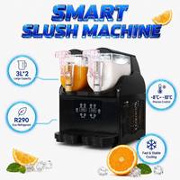 Mesin Slush Mini 2 Tangki 3L X 2 Pembuat Slushie Kompak dengan Layar LED Pintar 600W Mesin Minuman Beku untuk Kafe