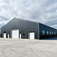 Structure en acier pour atelier de réparation automobile et de stockage de véhicules, porte large, espace élevé pour les véhicules et les travaux de réparation