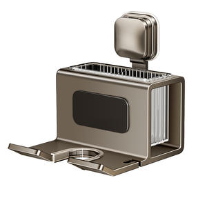 Soporte para secador de pelo Perricone, montado en la pared, color gris, rectangular, sin perforaciones, para baño o aseo. - Product Image 3