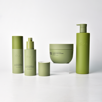 Ensemble de Bouteilles Pompe en Plastique Vert Armée pour Sérum Soin de la Peau, Lotion Cosmétique et Emballage de Shampooing 100ml 120ml 200ml