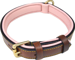 Janyo Hoge Kwaliteit Soft Touch Kragen Tweekleurige Lederen Gewatteerde Hondenhalsband - Product Image 2