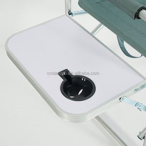 كرسي مخرج قابل للطي من الفولاذ/الألومنيوم مع طاولة شاي وحقيبة جانبية، كرسي مخرج مرتفع قابل للطي - Product Image 6