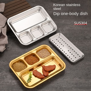 จานซอสสไตล์เกาหลีจานจิ้มจิ้มจิ้มบาร์บีคิวสแตนเลส - Product Image 2