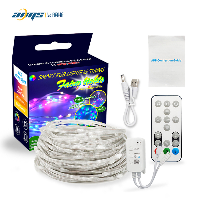 LED String Light 5V Tuya WiFi Holiday Lighting APP Control Waterproof Fairy Lights Garden Tree Party Fairy Light String