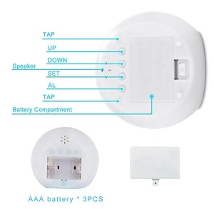 Đồng Hồ Báo Thức Chất Lượng Đèn Led Thay Đổi Nhiều Màu Sắc Thiết Kế Mới Cho Trẻ Em Trẻ Em Sáng Tạo Tròn Fancy Dạ Quang Lịch Âm Thanh Tự Nhiên - Product Image 5