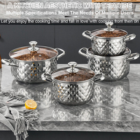 Produk Baru 8pcs Set Peralatan Masak Dapur Anti Lengket Gaya Modern dari Baja Tahan Karat dengan Tutup Kaca