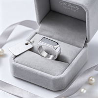 Edelstahl Blanko-Siegelring Unisex Polierter Quadratischer Fingerring Individuell Gravierter Modischer Schmuck für Männer und Frauen