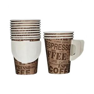 Vaso de Papel Desechable para Café, Ecológico y Biodegradable, de Pared Simple, con Diseño de Astronauta y Cielo Estrellado en Negro Mate - Product Image 4