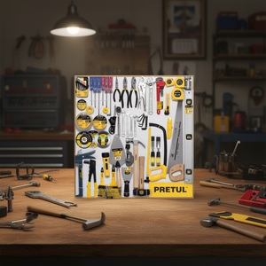 Ensemble d'outils Pretul 80x80 cm, kit d'outils à main en acier pour l'entretien de la maison - Product Image 2