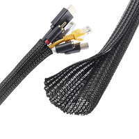 Funda Trenzada Autoadhesiva de PET para Cables, Diseño Dividido, Resistente al Desgaste, Protección para Cables