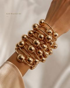 Nouvelle Arrivée Mode Vente en Gros Économique Bracelets Unisexe Élastiques Vintage en Alliage d'Or 18 carats avec Boules Punk Massives pour Anniversaire US - Product Image 3