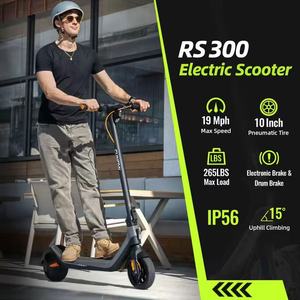 สกู๊ตเตอร์พับได้ RS300 500W สำหรับผู้ใหญ่ 36V City E Dual น้ำหนักเบา จัดส่งจากคลังสินค้า EU จำนวนมาก RS300 ประสิทธิภาพสูง ความเร็วสูง กำลังไฟ 500W - Product Image 5