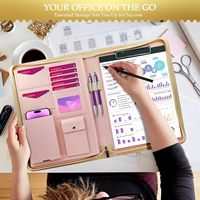 Porte-documents en cuir imperméable personnalisé de luxe pour hommes et femmes bloc-notes presse-papiers classeur de documents classeur de dossiers organisateur de portefeuille d'affaires