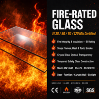 Vidrio Resistente al Fuego de Alta Calidad de 6-15 mm / Vidrio Ignífugo / Vidrio de Seguridad para Ventanas y Puertas