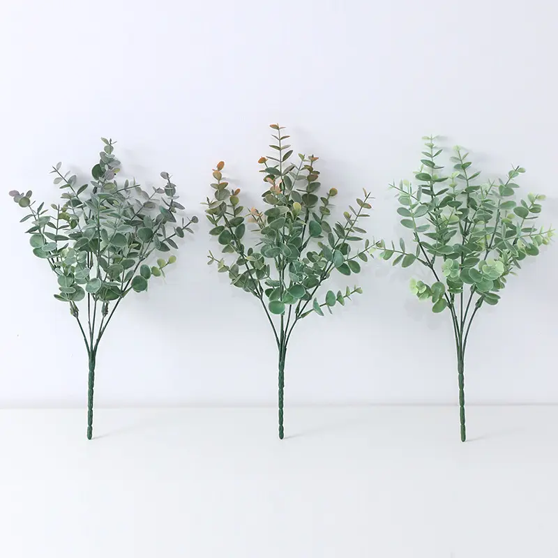 越境新金ユーカリの葉のフラワーアレンジメントシミュレーション植物造花