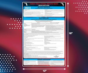 Affiches de la loi du <span class=keywords><strong>travail</strong></span> de la Floride 2026 – Avis de conformité aux normes étatiques, fédérales et OSHA, papier synthétique imperméable et indéchirable, expédiées à plat - Product Image 3