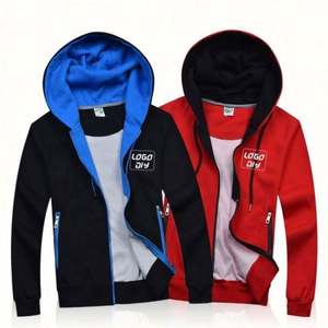 Sudadera con capucha y cremallera para hombre, diseño bordado con etiqueta personalizada, tejido de forro polar, para gimnasio y ropa urbana - Product Image 2