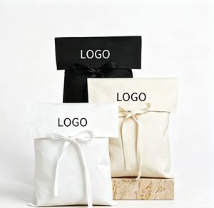 Pochette d'emballage pour bijoux en coton écologique recyclable avec logo personnalisé, sac cadeau durable à cordon pour emballage de marque verte - Product Image 3