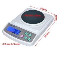 500g/0.01g balance de poids numérique électronique de haute précision balance électronique de cuisine avec pare-vent