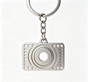 Stainless Steel Camera <b>Keychain</b> Metal Key Ring Engraved Pendant <b>Custom</b> Logo Gift Souvenir - Product Image 1