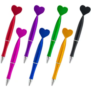 Bruiloft Plastic Grappig Cadeau Hartvorm Balpennen Afdrukken Custom Logo Top Love Heart Star Plastic Pen