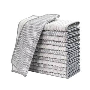 Chiffon de nettoyage double face en <span class=keywords><strong>microfibre</strong></span> avec fil d'argent, chiffon à vaisselle en polyester doux pour le séchage, le lavage et le récurage - Emballage en vrac - Product Image 1