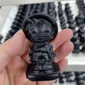Cristales de obsidiana negra tallados a mano, figuras de animales de cristal, artesanías de cristal para decoración. - Product Image 4