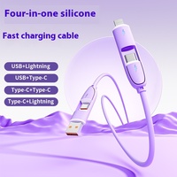 Pabrik langsung grosir empat dalam satu 6A Pd pengisian cepat kabel Data Android tipe-c untuk ponsel terbuat dari silikon