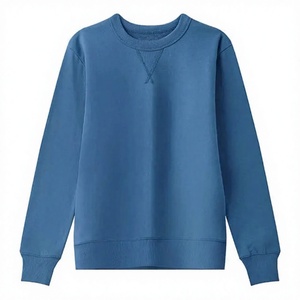 Pull d'hiver à manches longues décontracté pour homme, col rond, tissu en coton écologique de haute qualité, doublure en polaire, respirant, sweat-shirt uni - Product Image 1