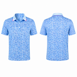 Polo de golf personnalisé pour homme, imprimé intégral, performance, motif abstrait, séchage rapide, respirant, extensible, OEM ODM, marque privée - Product Image 4
