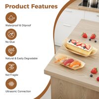 5 inch wegwerp populierenhouten bootvormig bordje, voordelig budget dienblad voor snacks, fruit, desserts, geschikt voor feesten, catering en restaurants