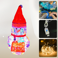 Décoration de bonhomme de neige lumineuse à LED, géométrique 3D irisée, alimentée par USB, lumières de Noël écologiques, éclairage de table de Noël
